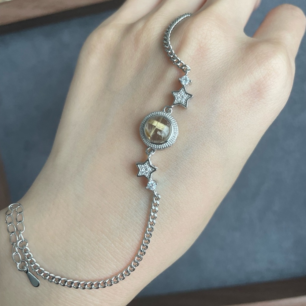 💯 Natural Rutilated Quartz (Angel’s Hair) Bracelet (Adjustable lengths)